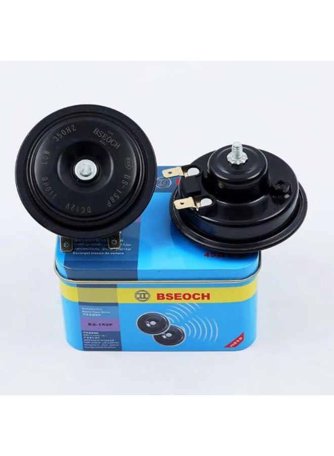 BSEOCH 12V Car Horn Set, 110dB Dual Tone Snail Horn, Universal Fit, Waterproof ABS Electric Horn for Vehicles - Image 1