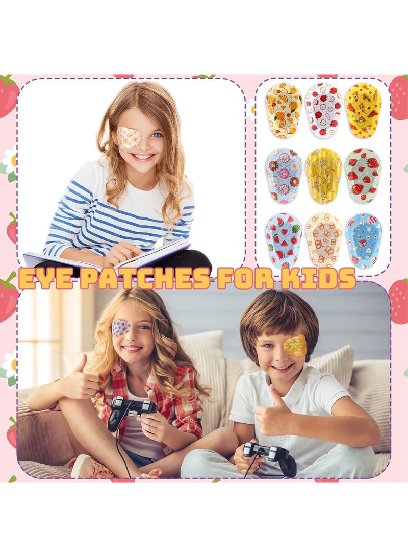 saykfoe 45 Pcs Adhesive Eye Patches for Girls, Fun Design Kids Eye Patches Cute Latex Free Adhesive Bandages for Amblyopia Disposable Eye Pad Lazy Eye Light Blocking Children - Image 4