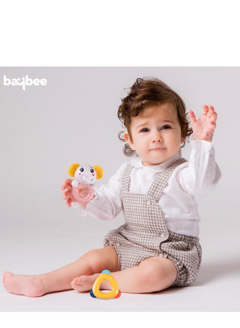 BAYBEE Baybee Baby Rattles Toys Set for Babies, Non-Toxic Rattle Teether Set with Smooth Edges, Newborn Baby Grab Shaker Gift Products, Baby Rattles Set for Newborn Infant Babies 3-12 Months Boy Girl (3 Pcs)  - Image 2