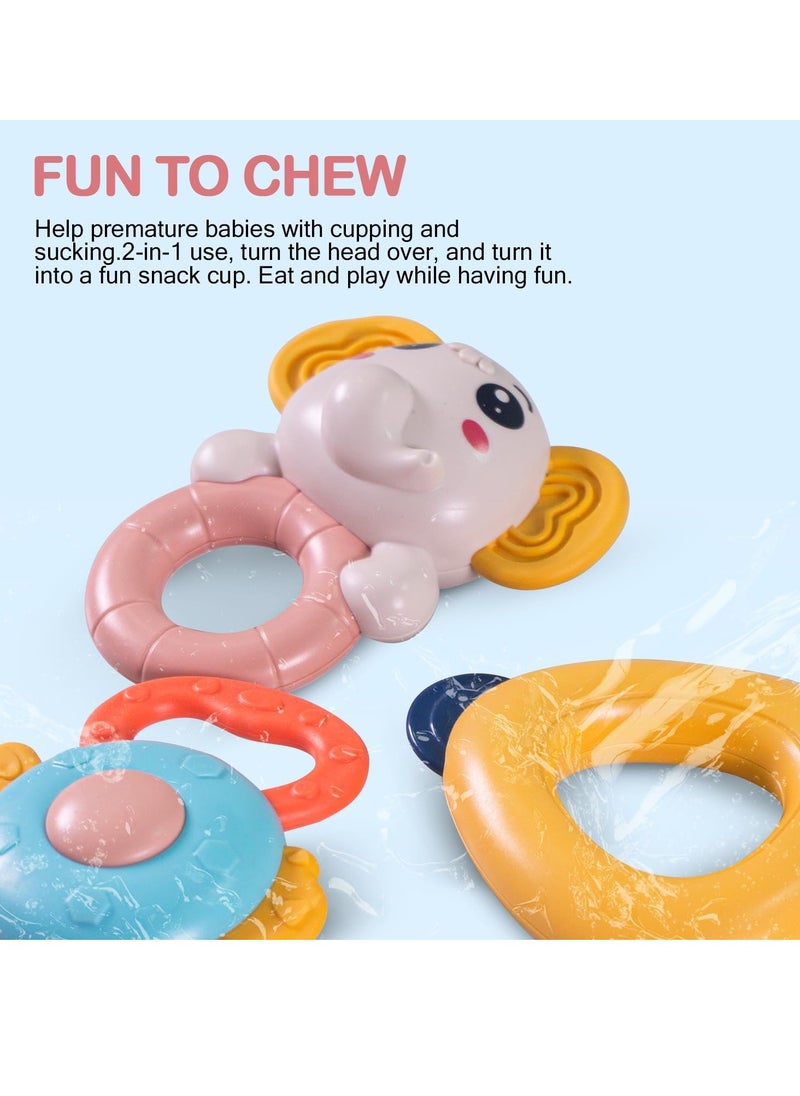 BAYBEE Baybee Baby Rattles Toys Set for Babies, Non-Toxic Rattle Teether Set with Smooth Edges, Newborn Baby Grab Shaker Gift Products, Baby Rattles Set for Newborn Infant Babies 3-12 Months Boy Girl (3 Pcs)  - Image 5