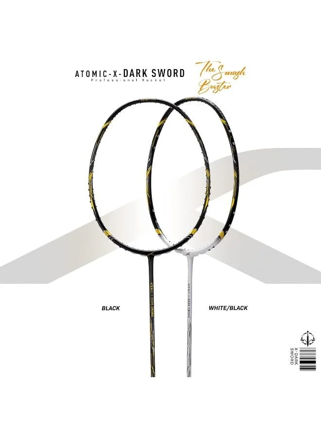 Hundred  Hundred Atomic-X Dark Sword Carbon Fibre Unstrung Badminton Racket With Full Racket Cover For Intermediate Players  | Best Price UAE
