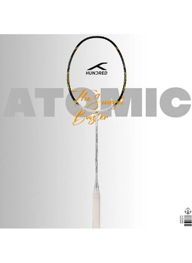 Hundred  Hundred Atomic-X Dark Sword Carbon Fibre Unstrung Badminton Racket With Full Racket Cover For Intermediate Players  | Best Price UAE