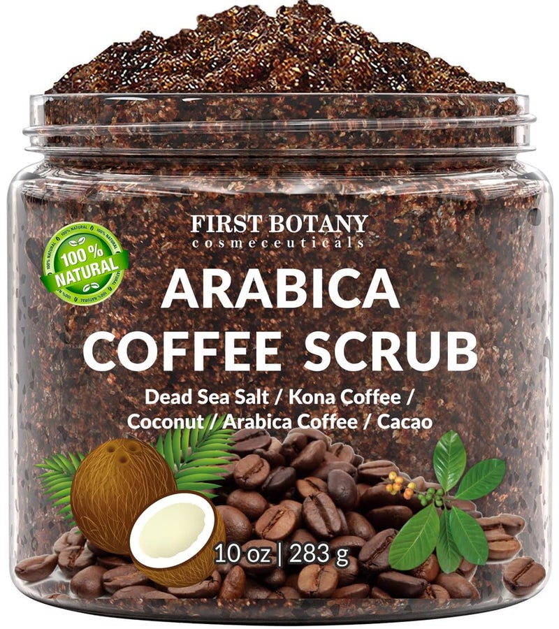 First Botany Cosmeceuticals, 100% Natural Arabica Coffee Scrub with Organic Coffee Coconut & Shea Butter Acne Anti Cellulite & Stretch Mark treatment Spider Vein Therapy, Varicose Veins Eczema, 10 oz - Image 4