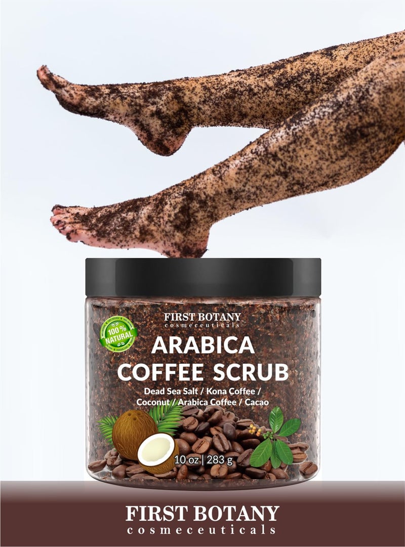 First Botany Cosmeceuticals, 100% Natural Arabica Coffee Scrub with Organic Coffee Coconut & Shea Butter Acne Anti Cellulite & Stretch Mark treatment Spider Vein Therapy, Varicose Veins Eczema, 10 oz - Image 2