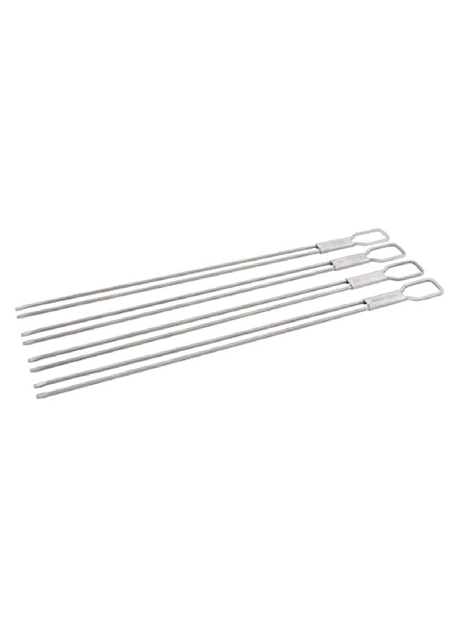 Broil King 4-Piece Ergonomic Design Comfortable Handhold Dual Prong Bbq Skewers Silver 12 Inch - Image 4