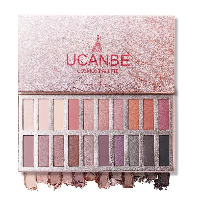UCANBE 20 Colors Nude Eyeshadow Palette, High Pigmented Shimmer Matte Metallic Eye Shadow Pallets, Long Lasting Blendable Neutral Smokey Warm Bronze Eye Makeup - Image 1
