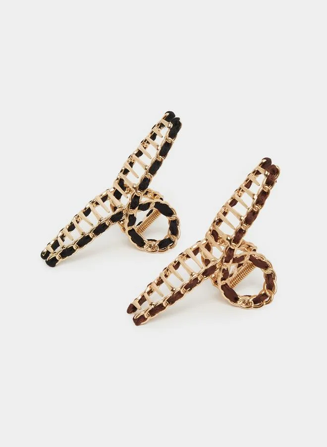 ستايلي Styli Pack of 2 - Tortoise Hair Claw