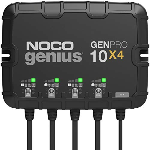 NOCO Genius GENPRO10X4: شاحن بطارية على متن السفينة بقدرة 40 أمبير - 10 أمبير لكل بنك، شاحن بحري مقاوم للماء بجهد 12 فولت مع حماية من الشحن الزائد وتعويض درجة الحرارة - للبطاريات الرصاصية والليثيوم - Image 1