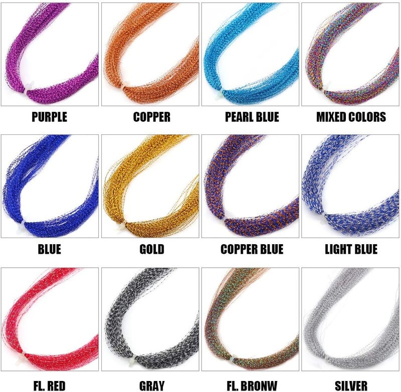 XFISHMAN Fly Tying Materials 12 Colors Krystal Flash Ripple Flashabou Flies Fishing Lure Making Supplie - Image 2