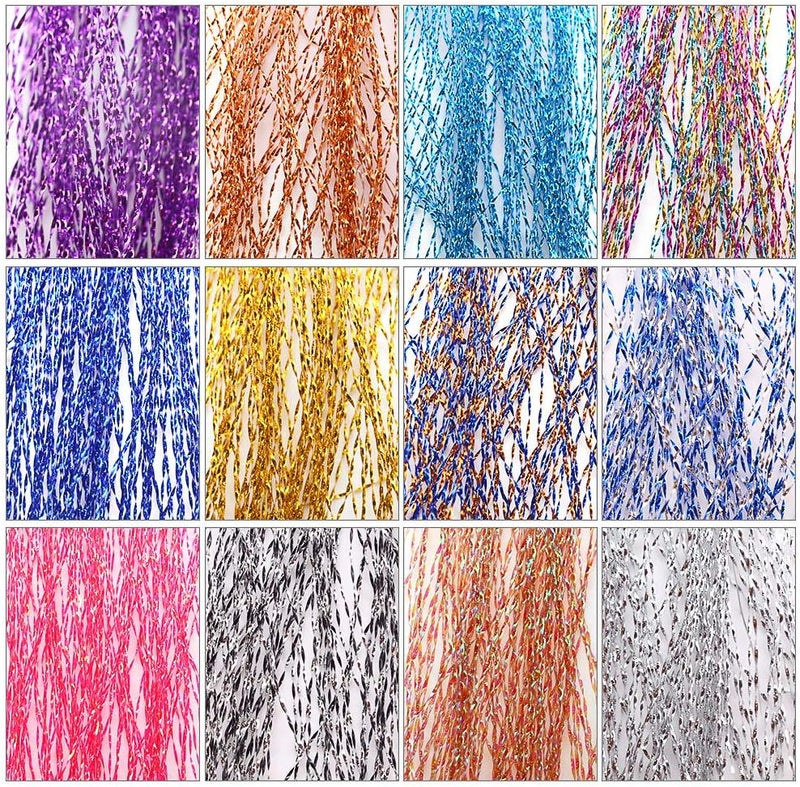 XFISHMAN Fly Tying Materials 12 Colors Krystal Flash Ripple Flashabou Flies Fishing Lure Making Supplie - Image 3