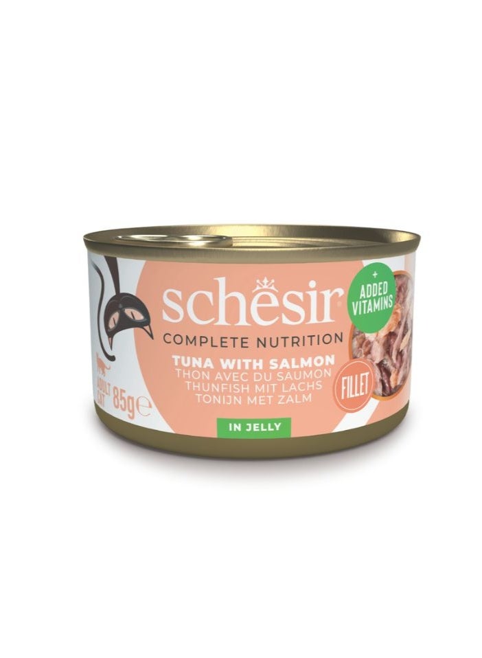 شيسر طعام قطط رطب من التونة والسلمون في علب جيلي 85 جرام، 6 قطع - Image 3