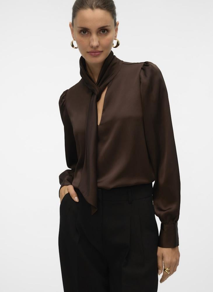 VERO MODA Vmnini Cia Front Tie Long Sleeve Top - Image 3