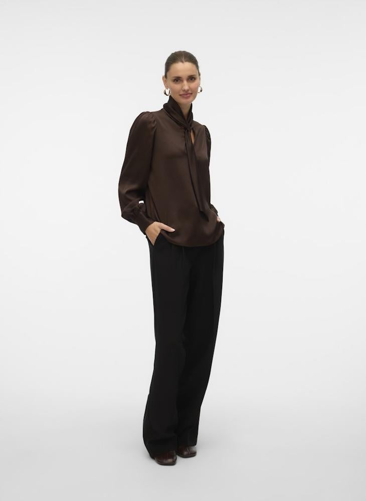 VERO MODA Vmnini Cia Front Tie Long Sleeve Top - Image 5