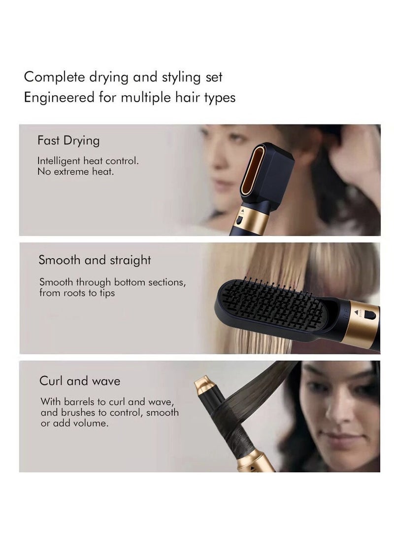 general Multifunctional 6-in-1 Hot Air Comb Automatic Curler Straightening Comb Hair Dryer Curler Leather Box Packaging - Image 4
