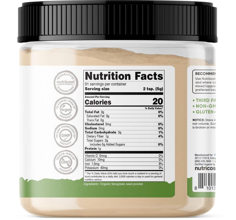 Nutricost Organic Fenugreek Powder (1LB) - Image 5
