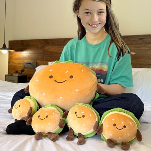 Goylmc Hamburger Plush Toy - Hamburger Stuffed Toys - Cute Food Plush Pillow - Room Decor Holiday Birthday for Kids Boys Girls (6") - Image 4