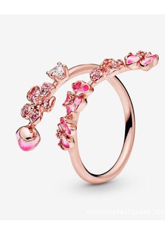 Pandora's new women's ring rose gold open peach blossom ring