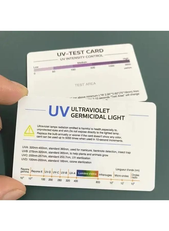 10pcs UV Test Cards UV Light Meter with Evaluation Chart for UV Intensity Measurement - Image 2