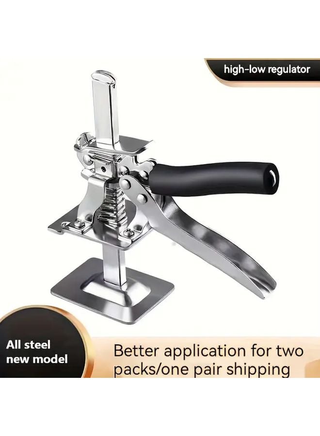 Gray All Steel Auxiliary Lifting Tool with Adjustable Screw Mechanism for Precise Leveling and Height Adjustment - Image 2