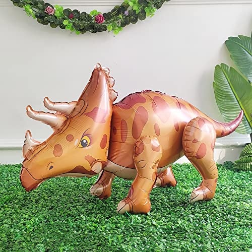 EASUTE Large Self Standing Dinosaur Balloons 3PCS 38inch Tyrannosaurus Ankylosaurus Triceratops Inflatable Balloons for Birthday Party Decoration Kit Party Supplies Decorations Gift (mixed) - Image 4