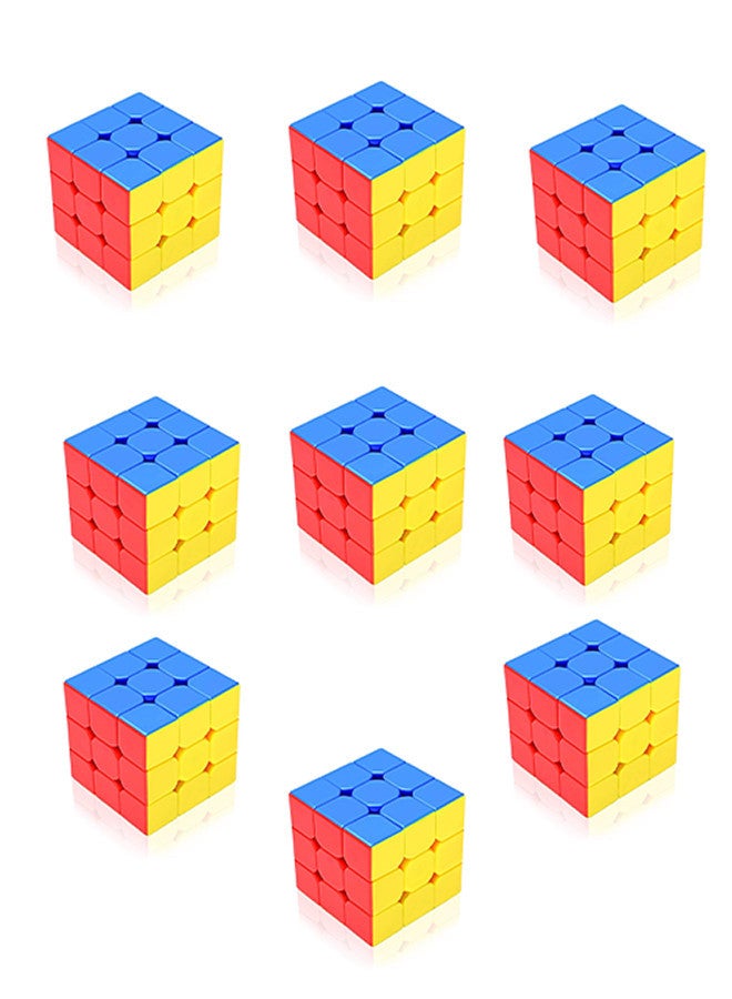 عبوة من 9 قطع مكعب سحري سريع 3x3x3 بدون ملصقات