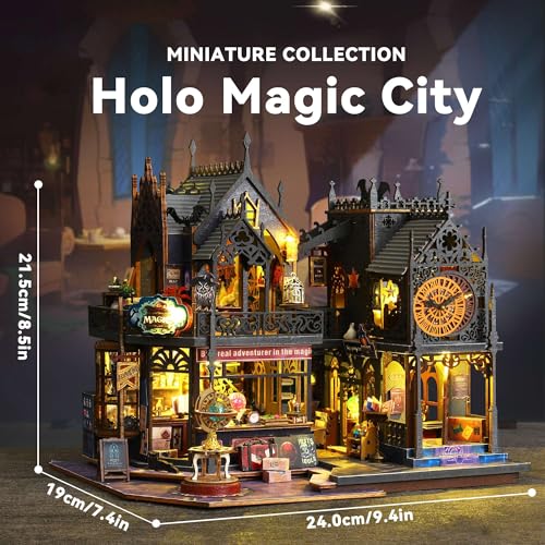 Flever Dollhouse Miniature DIY House Kit Creative Room with Furniture for Romantic Artwork Gift Holo Magic City - Image 5