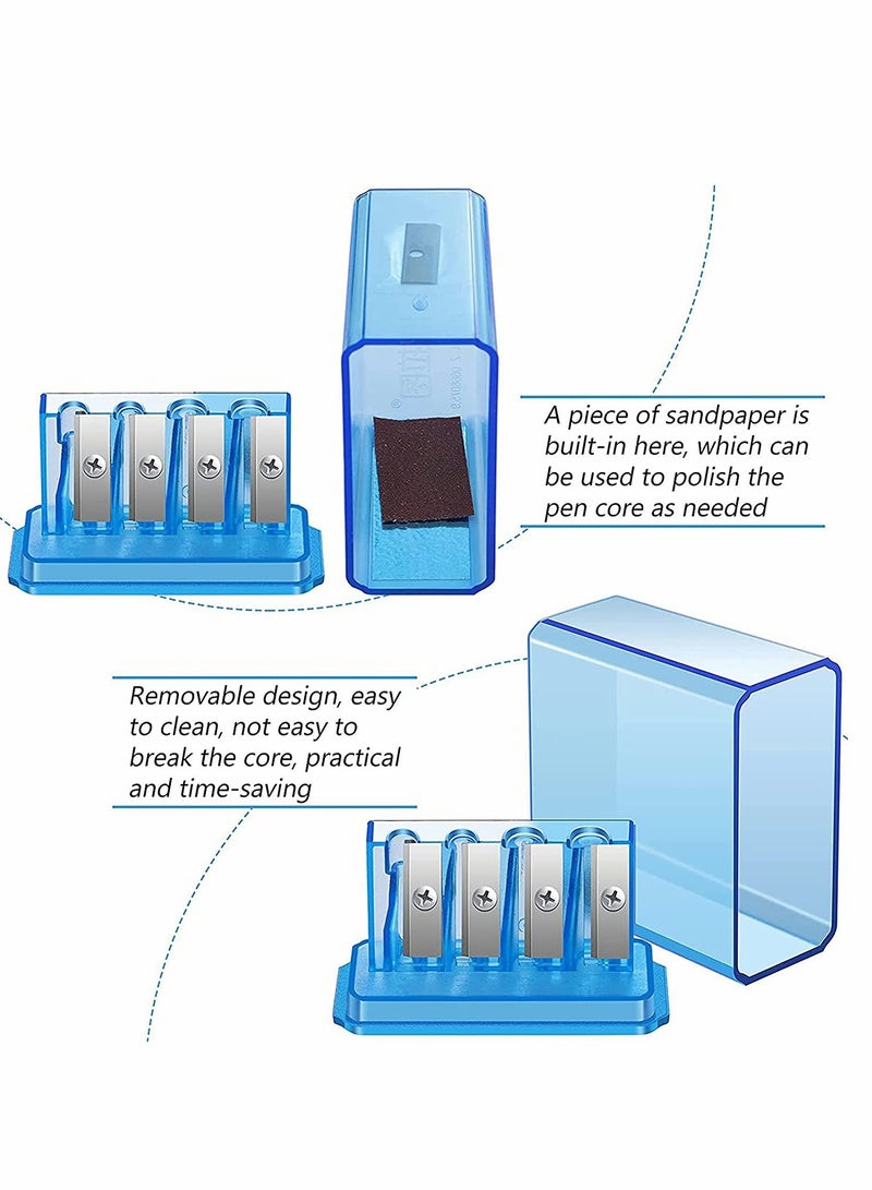 KASTWAVE Pencil Sharpeners, Handheld Pencil Sharpener with Plastic Lid, Long Refill Sharpeners with Cover, for Sketching Drawing Charcoal Graphite Colored Pencils, Cosmetic Pencil, 2PCS - Image 4