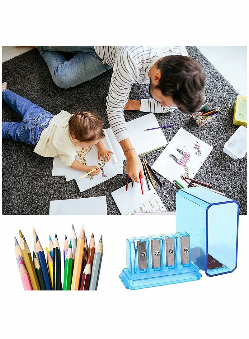 KASTWAVE Pencil Sharpeners, Handheld Pencil Sharpener with Plastic Lid, Long Refill Sharpeners with Cover, for Sketching Drawing Charcoal Graphite Colored Pencils, Cosmetic Pencil, 2PCS - Image 2
