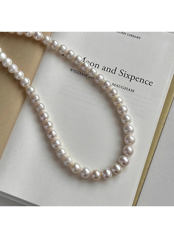 S925 Silver Natural Freshwater Shijia Pearl Necklace Spring And Summer Women's Clavicle Chain All-match High-end Niche Necklace Jewelry 