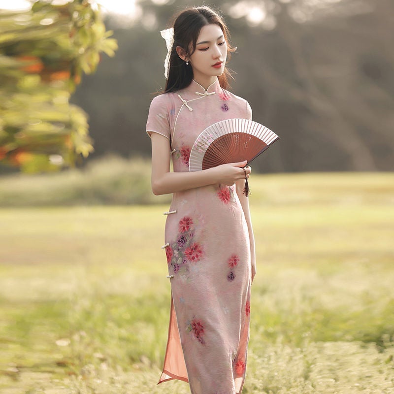 Cheongsam Women'S Summer 2021 New Style Girl'S Republic Of China Style Improved Young Siteng Old Shanghai Elegant Dress - Image 1