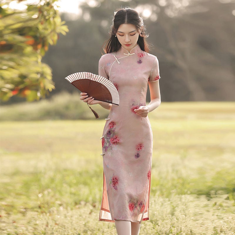Cheongsam Women'S Summer 2021 New Style Girl'S Republic Of China Style Improved Young Siteng Old Shanghai Elegant Dress - Image 4