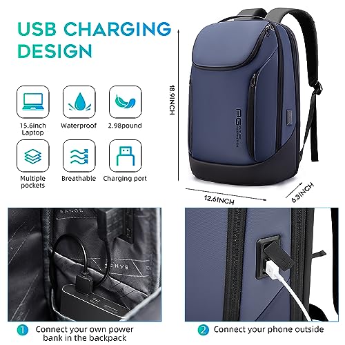 BANGE Business Smart Backpack Waterproof fit 15.6 Inch Laptop Backpack with USB Charging Port,Travel Durable Backpack - Image 5