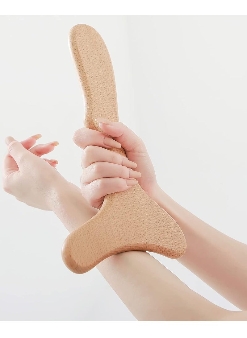 MJZ Wood Therapy Massage Tool Wooden Lymphatic Drainage Massager One-Handed Body Sculpting Tool for Maderotherapy,Anti-Cellulite,Gua Sha,Muscle Release Pain Relief  - Image 2