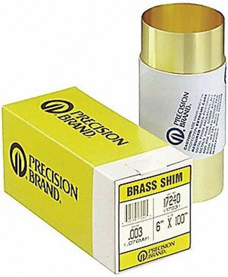 Brass Shim Stock Rolls - 17s9 .009 brass shimstock 6"x100"