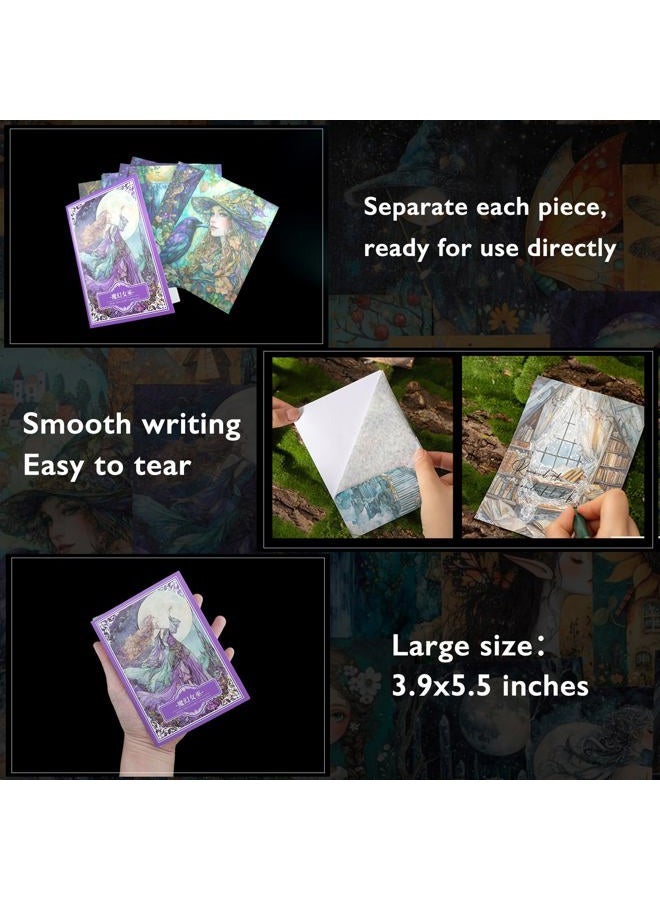 Aromoty Large 6 Sets 60 Pcs Washi Stickers Book Kit for Journaling, Vintage Aesthetic Fairy Forest Magic Scrapbook Stickers for Scrapbooking Bullet Junk Journal Supplies Planner Stationery Collage Craft Gifts - Image 4