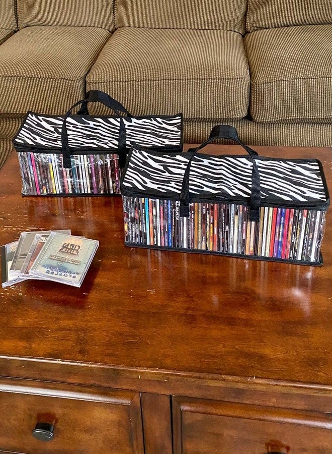 إيفلوتس حقائب تخزين الأقراص المدمجة من إيفيلوتس، عبوة من قطعتين، مصنوعة من بلاستيك PVC شفاف - تتسع لـ 96 قرصًا مدمجًا مع علبها - مزودة بمقابض متينة - تحمي من الخدوش والأوساخ والغبار والرطوبة - Image 5