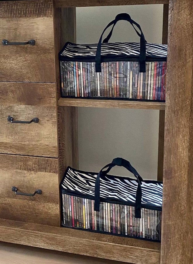 إيفلوتس حقائب تخزين الأقراص المدمجة من إيفيلوتس، عبوة من قطعتين، مصنوعة من بلاستيك PVC شفاف - تتسع لـ 96 قرصًا مدمجًا مع علبها - مزودة بمقابض متينة - تحمي من الخدوش والأوساخ والغبار والرطوبة - Image 4