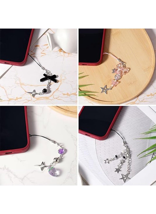 4 PCS Cute Phone Charms Y2K Cell Phone Charms Strap  Pink Strawberry Butterfly Star Phone Charm Accessories for Phone Bag Keychain Airpods Camera Pendants Decor - Image 4