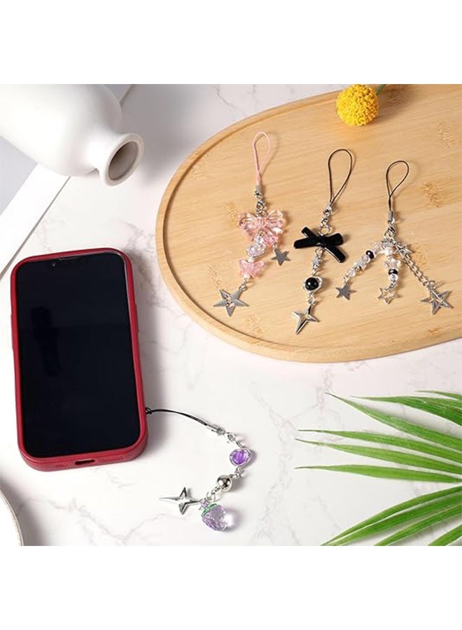 4 PCS Cute Phone Charms Y2K Cell Phone Charms Strap  Pink Strawberry Butterfly Star Phone Charm Accessories for Phone Bag Keychain Airpods Camera Pendants Decor - Image 5