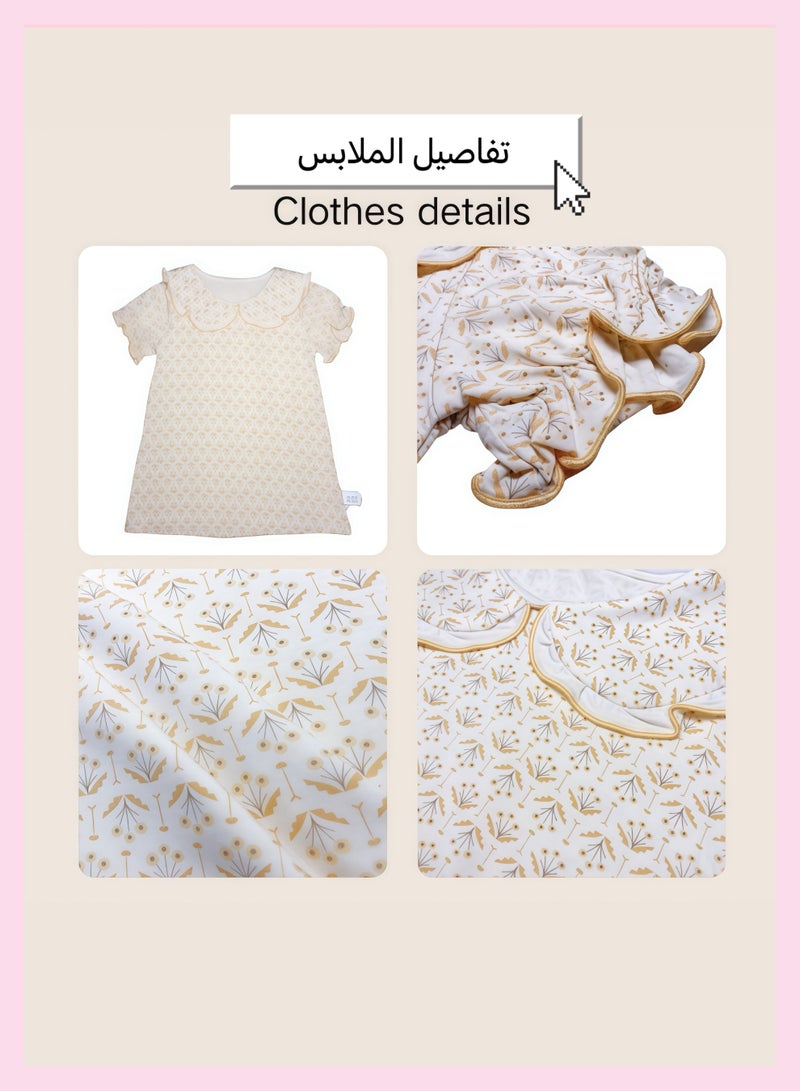 Children's summer thin - section dresses for mid - and older children, baby girls' sleep dresses with lace edges, home clothing  - Image 2