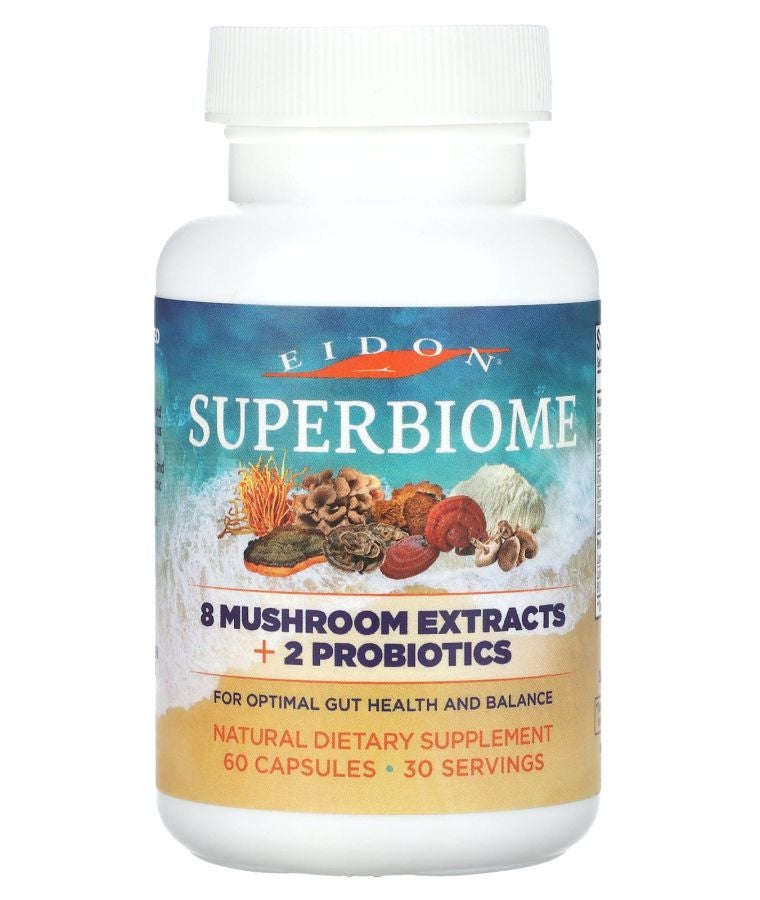 Eidon Ionic Minerals Superbiome 8 Mushroom Extracts + 2 Probiotics  60 Capsules
