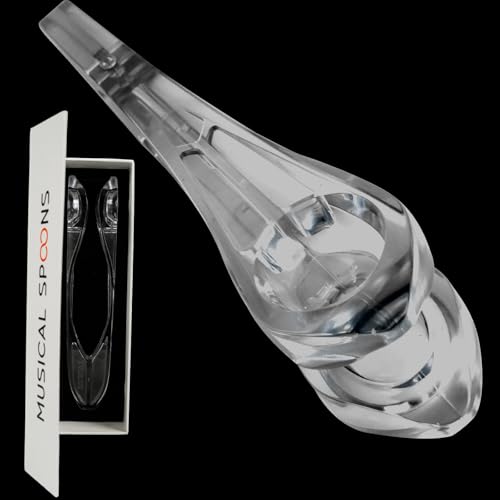 Kadence Musical Spoons - Hand Percussion Instrument - New age crystal clear design made with polycarbonate(9 Inch) (White) (Transparent) - Image 5