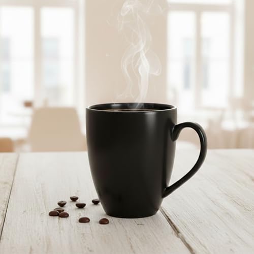 Gift Arcadia Ceramic Black Coral Coffee Mugs Set of 2| Handmade Ceramic Mug | Microwave Safe Ceramic Color Mugs for Tea Coffee | Hot & Cold Beverages Tea Cups | 330ml (Black) - Image 4