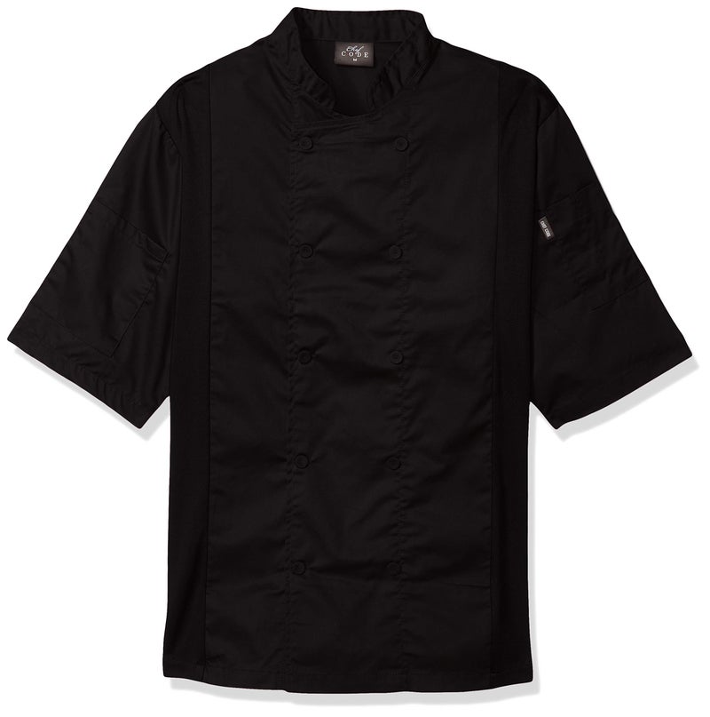 Chef Code mens Chef Coat With Side Vents Shirt Black 2XLarge US