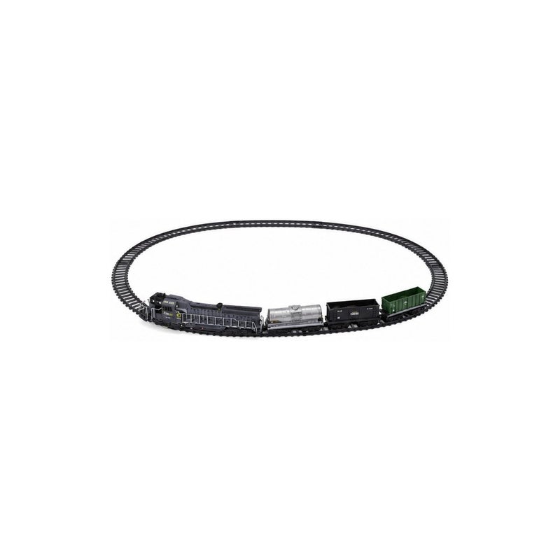 Motor Play | Electric Train Set Toy for Young Players, with Track, Locomotive and Carriages, Black and Green - Image 1