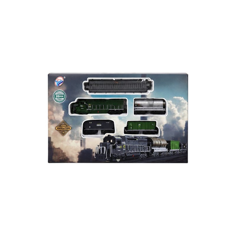 Motor Play | Electric Train Set Toy for Young Players, with Track, Locomotive and Carriages, Black and Green - Image 2