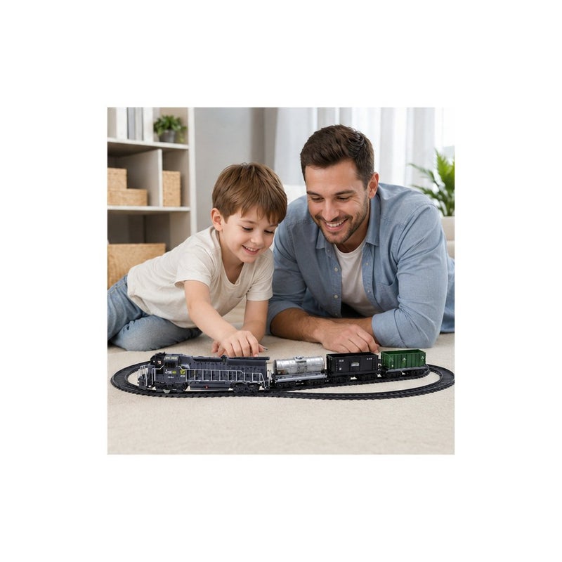 Motor Play | Electric Train Set Toy for Young Players, with Track, Locomotive and Carriages, Black and Green - Image 4