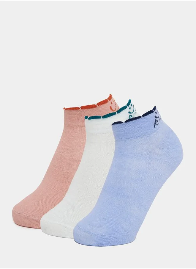 ستايلي Pack of 3 - Contrast Amor Ankle Length Socks