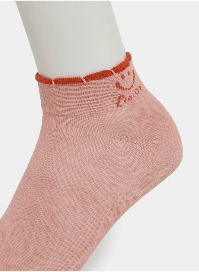 ستايلي Pack of 3 - Contrast Amor Ankle Length Socks