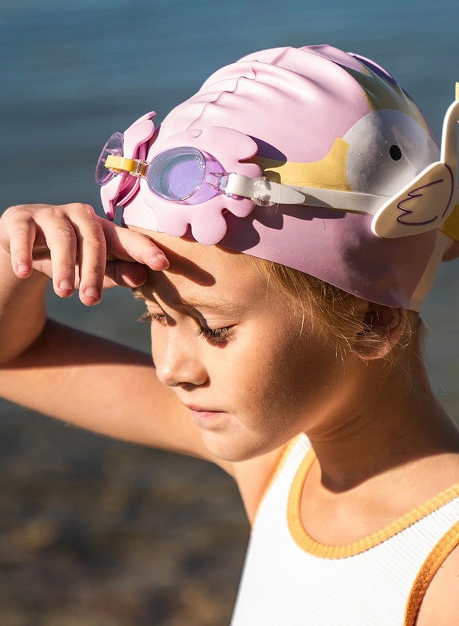 SUNNY LIFE Kids Swim Goggles Princess Swan Multi | Adjustable Swimming Goggles | Anti-Fog & UV Protection | No-Leak Waterproof Goggles for Kids - Image 1